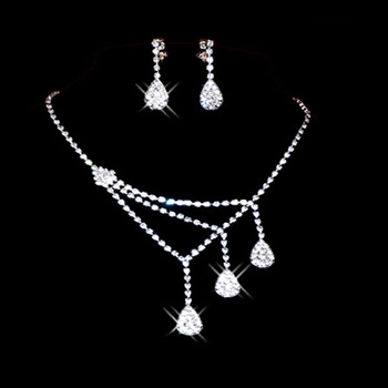 Crystal Earring Necklace Set Wedding Bridal Jewelry Collection