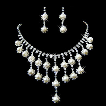 Crystal Earring Necklace Set Wedding Bridal Jewelry Collection