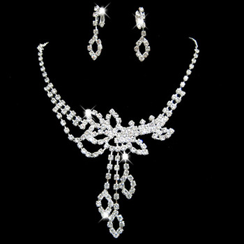 Crystal Earring Necklace Set Wedding Bridal Jewelry Collection