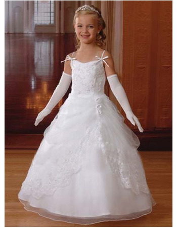 Ball Gown Spaghetti Straps First Communion Dresses with Jackets