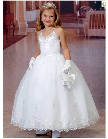 Custom Ball Gown Spaghetti Straps First Communion Dresses with Jackets