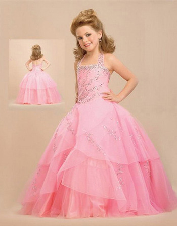 Layered Organza Pink Easter Girls Dresses/ Flower Girl Dresses