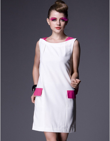 White Short Holiday Dresses/ Designer Column Satin Homecoming Dresses
