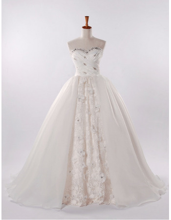 Affordable Full Length A-Line Wedding Dresses/ Elegant Sweetheart Church Bridal Gowns