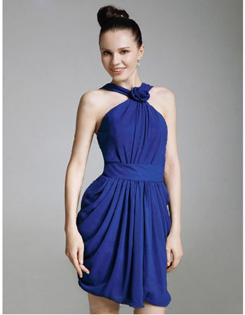 Chiffon Satin Sheath/ Column Straps Short/ Mini Cocktail Dresses inspired by Ginnifer Goodwin at Golden Globe