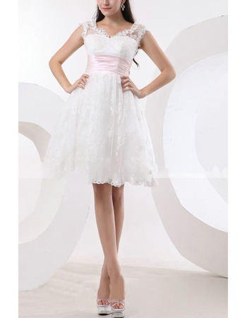 Casual Custom Lace Short Reception Wedding Dresses for Summer