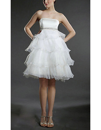 Discount Strapless Short Maternity Wedding Dresses for Pregnant Brides