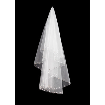 1 Layer Elbow with Sequin Ivory Wedding Veils