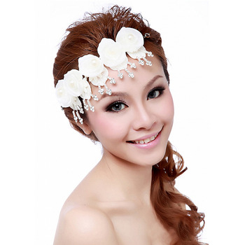 Gorgeous White Silk Fascinators with Pearls for Brides