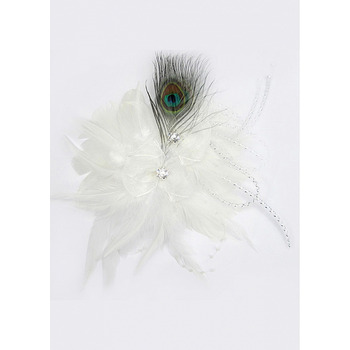 Bridal Chic White Chiffon Fascinators with Feather
