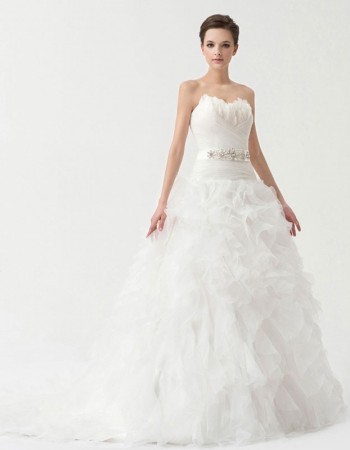 Inexpensive Ball Gown Sweetheart Court Train Wedding Dresses