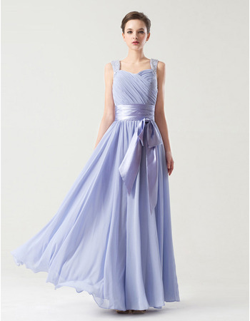 Affordable A-Line Sweetheart Floor Length Chiffon Bridesmaid Dresses