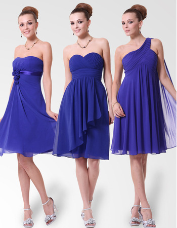 Inexpensive Custom Short Chiffon Bridesmaid Dresses for Summer