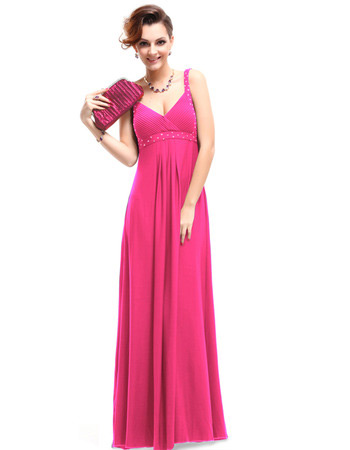 Empire Straps Floor Length Satin Evening Dresses for Summer Prom