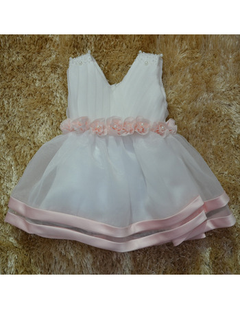 Ball Gown V-Neck Knee Length First Communion/ Flower Girl Dresses
