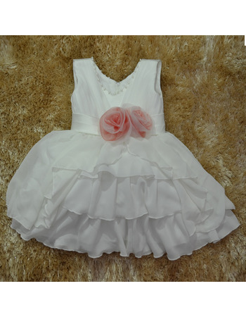 Ball Gown Knee Length Chiffon First Communion/ Flower Girl Dresses