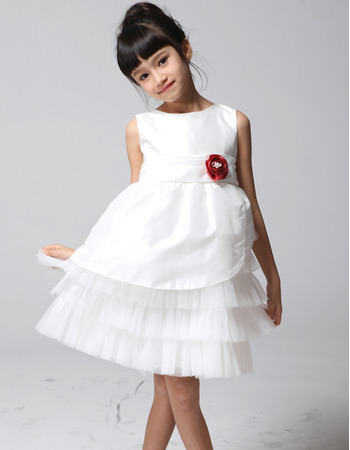 A-Line Knee Length First Communion/ Flower Girl Dresses