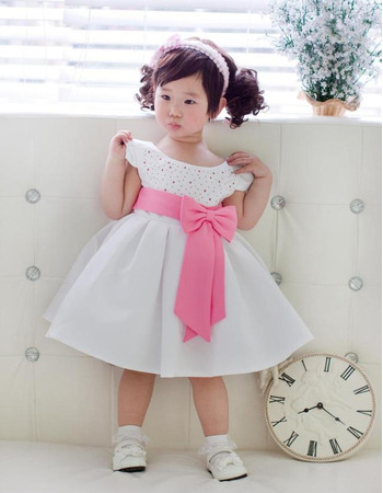 A-Line Cap Sleeves Knee Length Flower Girl Dresses