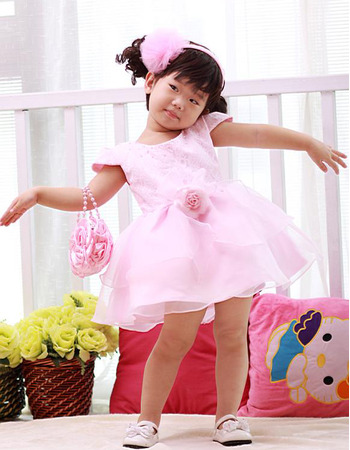 Ball Gown Cap Sleeves Short Flower Girl Dresses