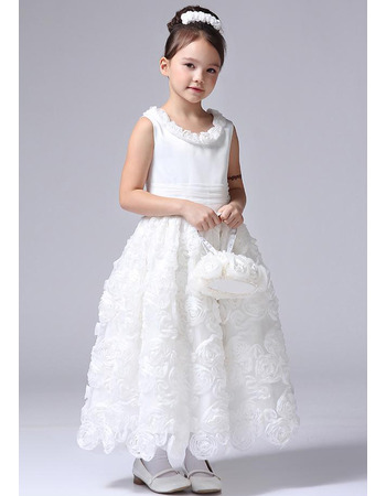 Ankle Length Floral First Communion/ Flower Girl Dresses