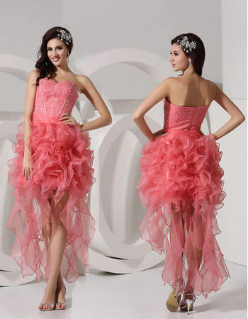 Sexy New Style Sheath Sweetheart Short/ Mini Organza Prom Dresses