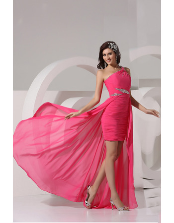 Sheath One Shoulder Short/ Mini Chiffon Dresses for Prom