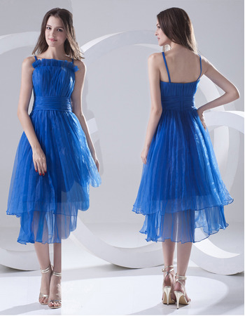 Fashionable Spaghetti Straps Short Organza Homecoming Dresses