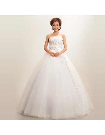 Ball Gown Strapless Floor Length Organza Dresses for Winter Wedding