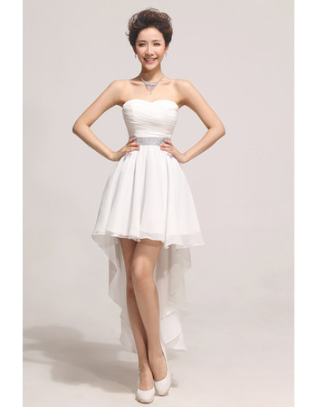 Asymmetric High-Low Chiffon A-Line Sweetheart Dresses for Summer Wedding