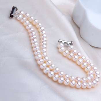 Classic White 5.5 - 6.5mm Freshwater Off-Round Bridal Pearl Bracelet