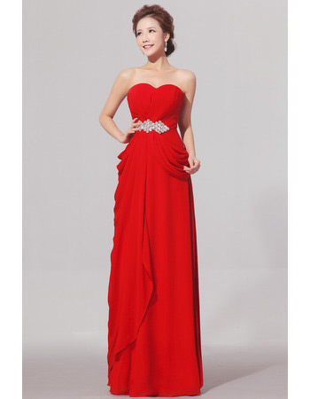 Sweetheart Floor Length Chiffon Sheath Bridesmaid Dresses for Winter