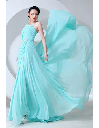 Sexy Asymmetric Chiffon A-Line Long Evening/ Prom Dresses