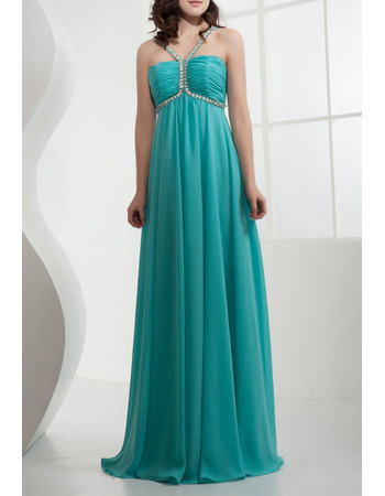 Sexy Chiffon Empire Spaghetti Straps Long Evening/ Prom Dresses