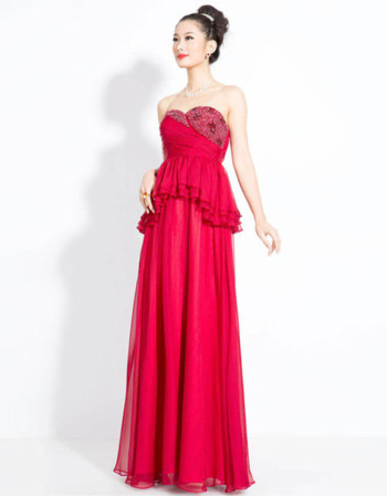 Sexy and Elegant Chiffon Sweetheart Column Floor Length Evening Dresses