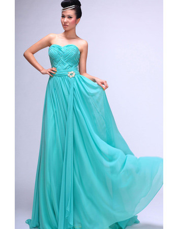 Discount Chiffon Sweetheart Floor Length A-Line Evening Dresses