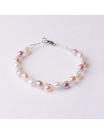 Affordable White 4mm Freshwater Natural Off-Round Pearl Bracelets