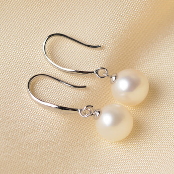 Discount White Round 8-9mm Freshwater Natural Pearl Earring Set