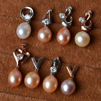 Inexpensive Cute White 8-9mm Drop Freshwater Natural Pearl Earring Set
