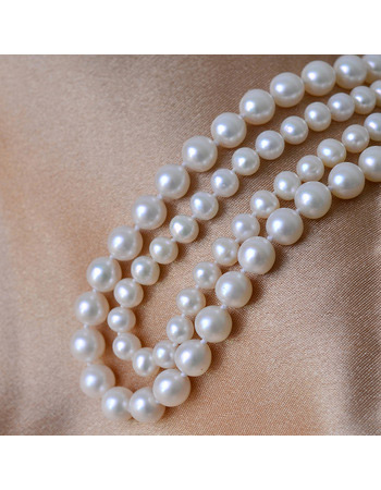 Inexpensive Classic White 6 - 7mm Freshwater Round Pearl Necklaces