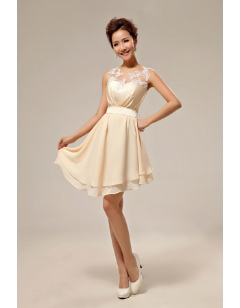 Affordable Elegant Asymmetric Chiffon A-Line Short Beach Wedding Dresses