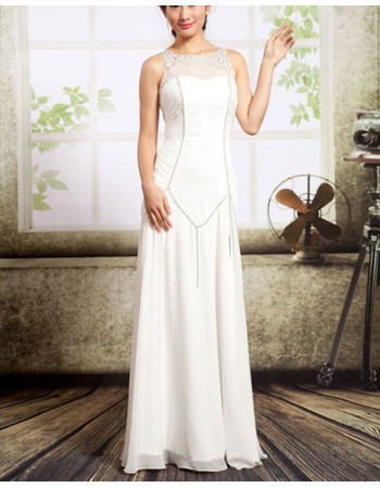 Affordable Sexy Chiffon Sheath Floor Length Wedding Dresses
