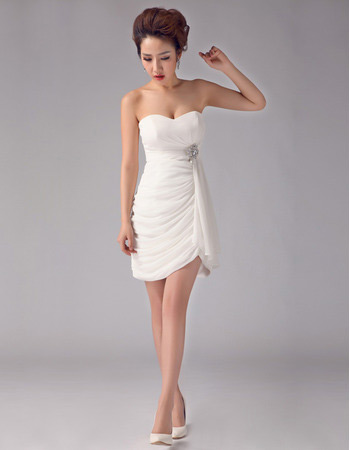 Sheath Sweetheart Chiffon Short Dresses for Summer Beach Wedding