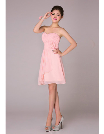 Affordable Elegant A-Line Sweetheart Short Chiffon Bridesmaid Dresses