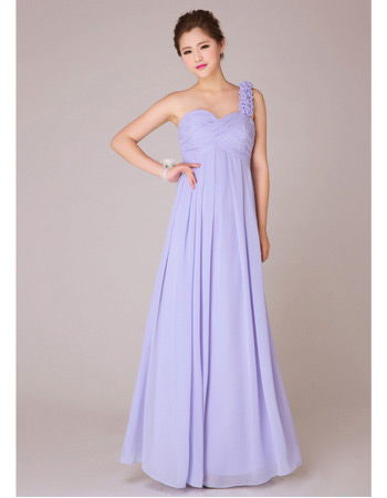 Discount One Shoulder Empire Chiffon Long Bridesmaid Dresses