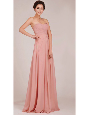 Elegant Sweetheart Chiffon Floor Length Empire Bridesmaid Dresses