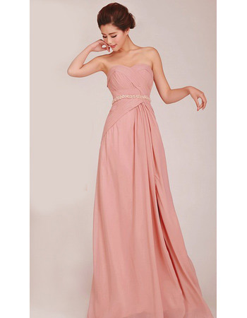 Discount A-Line Sweetheart Long Chiffon Bridesmaid Dresses