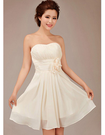 Custom A-Line Short Sweetheart Chiffon Bridesmaid Dresses