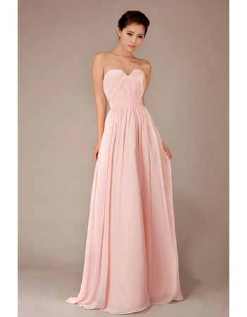 Elegant Chiffon Sweetheart Floor Length A-Line Bridesmaid Dresses