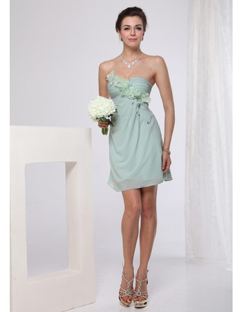 Sexy Chiffon Short Column/ Sheath Sweetheart Cocktail/ Bridesmaid Dresses