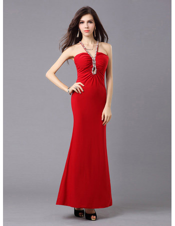 Custom Mermaid/ Trumpet V-Neck Satin Ankle Length Evening Dresses